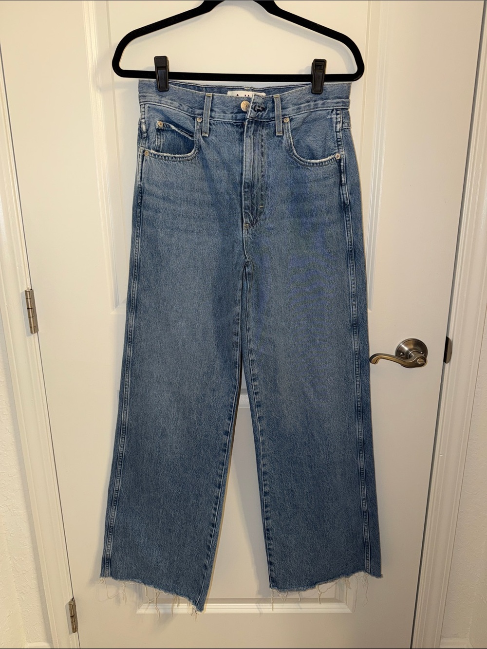 AMO Straight-Leg Jeans in Light Blue Denim